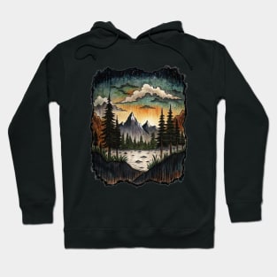 Nature Moutain Lake Scenery Pine Trees Hoodie